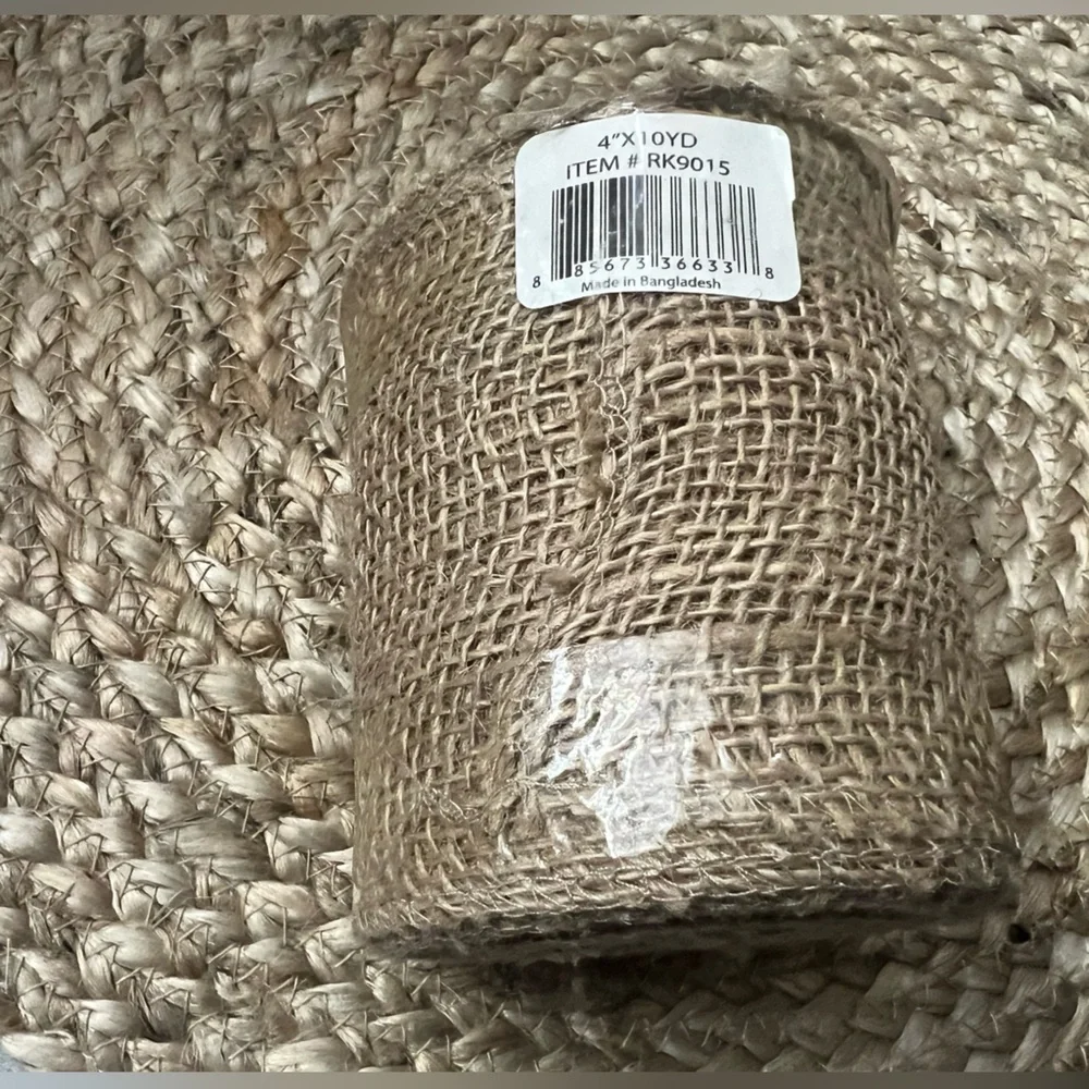 Burlap Ribbon Set - Green, Tan, Brown, Purple, Blue - 6 pieces